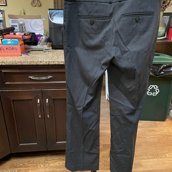 Bebe size 4 petite pants with a little give. Grey pinstripes. - Picture 3 of 5